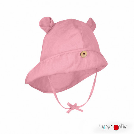 Pălărie ajustabilă ManyMonths Teddy Bear cânepă și bumbac - Strawberry Milk