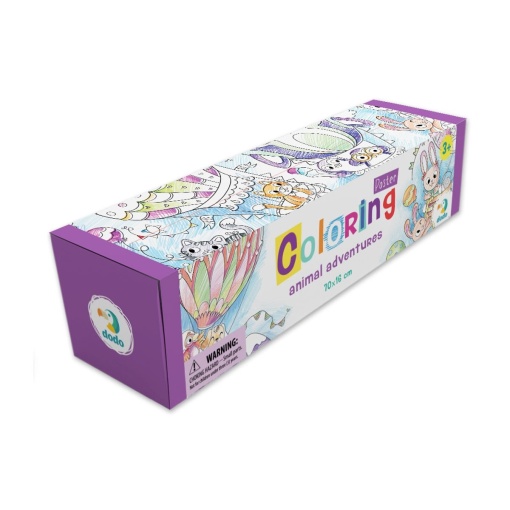 Poster de colorat, Aventuri cu animale, 70 x 16 cm, Dodo Toys - Img 4
