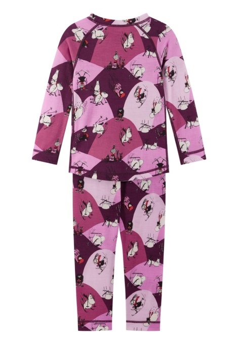 Set lână merinos și lyocell, Reima - Moomin Trivsam Pink
