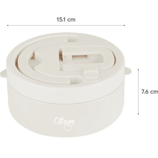 Termos pentru Mâncare 400ml Roz Pudră – Două Feluri de Mâncare Diferite Într-un Singur Recipient - Img 9