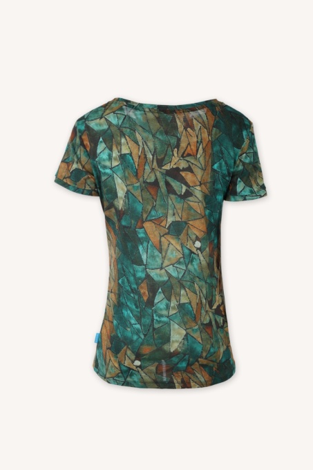 Tricou alăptare lână merinos extrafină Paterns - Gorpcore Green