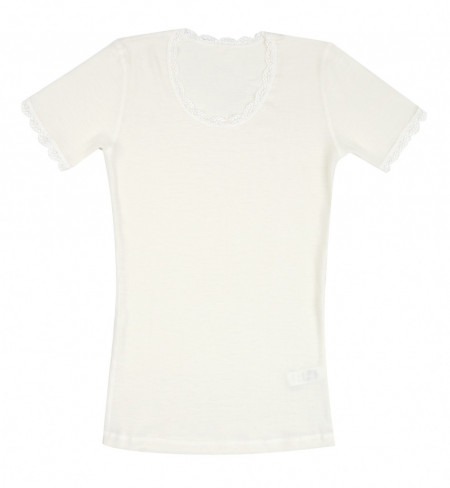 Tricou femei Joha lână merinos - Cecilie White