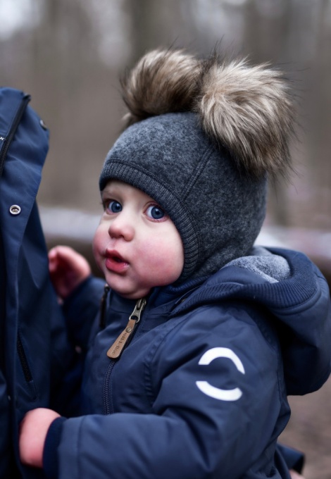 Cagulă lână merinos fleece Mikk-line - Anthracite Melange