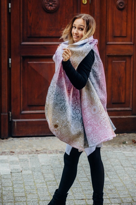 Cardigan lung/protectie babywearing pentru vreme rece, Lenny lamb - Wild Wine Vineyard