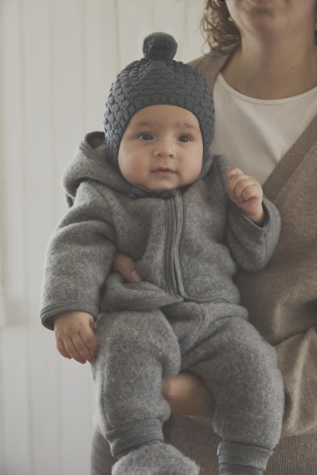 Pantaloni lână merinos fleece Huttelihut - Grey Melange