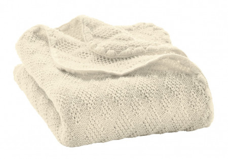 Pătura bebelusi din lână merinos tricotata Disana - Natural