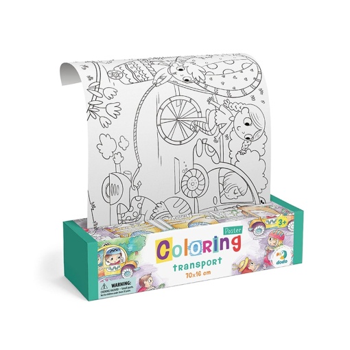 Poster de colorat, Transporturi, 70 x 16 cm, Dodo Toys - Img 2
