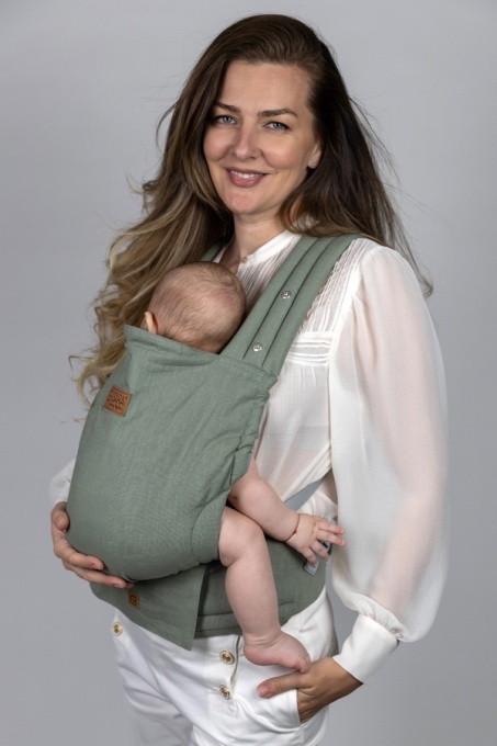 RESIGILAT: Isara Elite, Sage Green Linen, Marsupiu Ergonomic (100% In) - Img 2