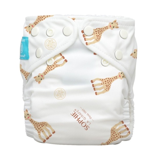 Scutec textil refolosibil Charlie Banana cu inserturi din cânepă, Sophie La Girafe