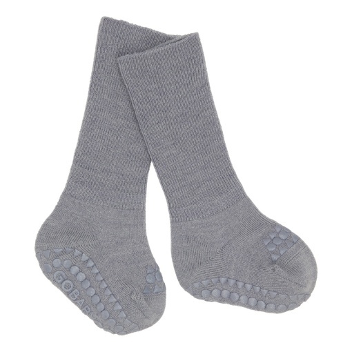 Șosete antiderapante din lână merinos GoBabyGo - Grey Melange