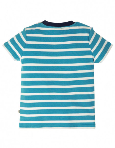 Tricou din bumbac organic - Motosu Blue StripeLobster, Frugi