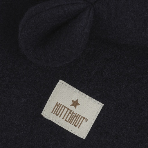 Cagulă dublată lână merinos fiartă Huttelihut - Teddy Dark Navy