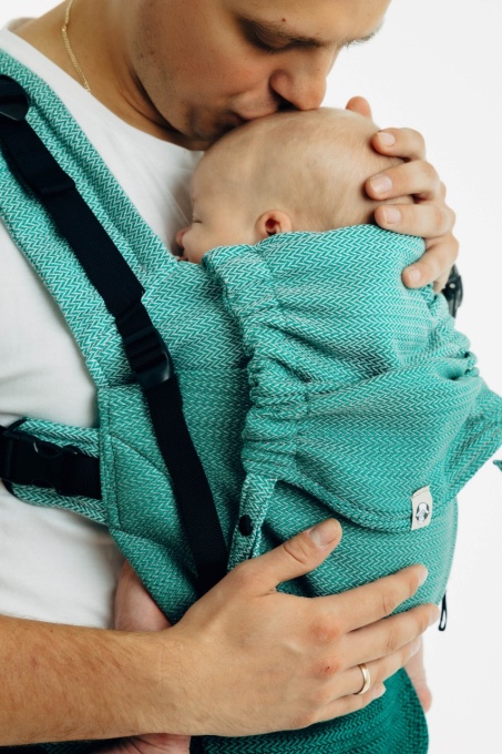 LennyUpgrade Pro - Herringbone Ombre Green, Marsupiu ergonomic