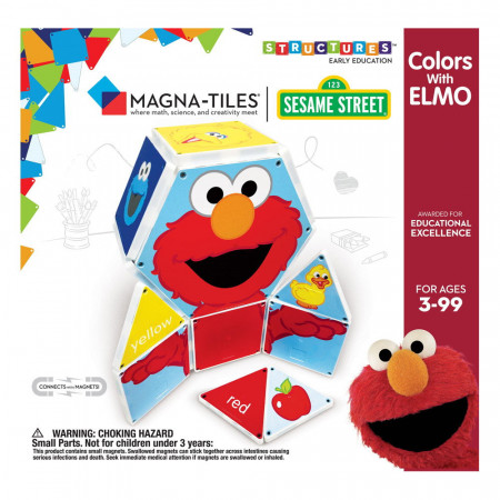 Magna-Tiles, Invata culorile cu Elmo (17 piese)