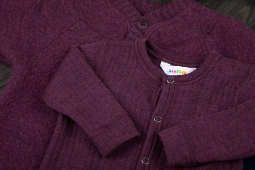 Overall lână merinos cu/fara sosete Joha - Plum