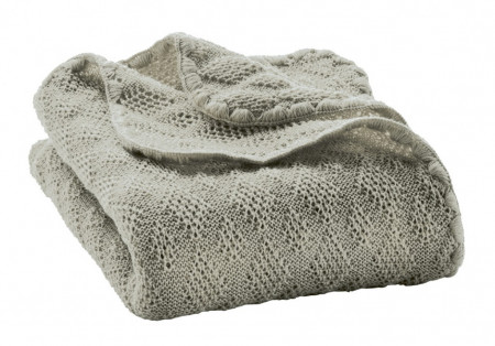 Pătura bebelusi din lână merinos tricotata Disana - Grey