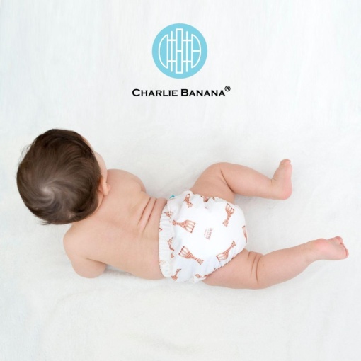 Scutec textil refolosibil Charlie Banana cu inserturi din cânepă, Sophie La Girafe