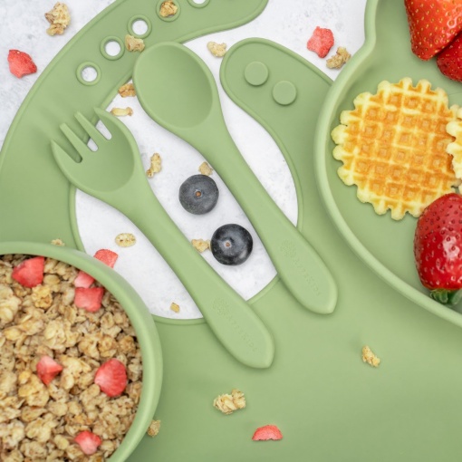 Set Diversificare, AppeKids, 100% Silicon, Panda - Raw Green - Img 6