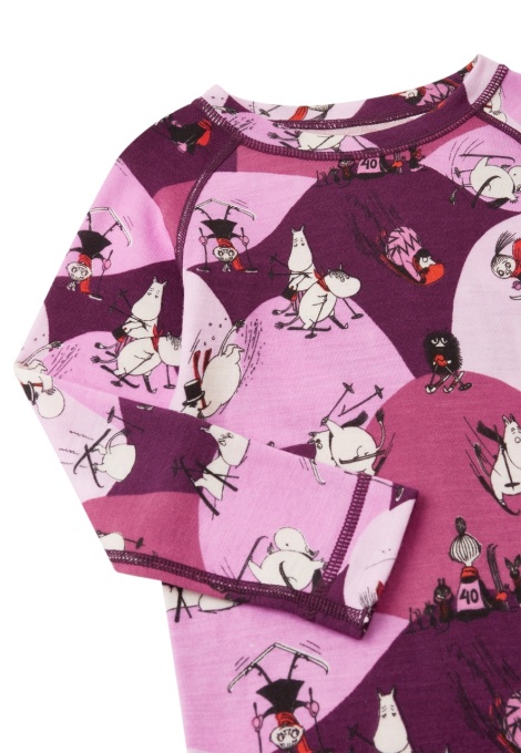 Set lână merinos și lyocell, Reima - Moomin Trivsam Pink