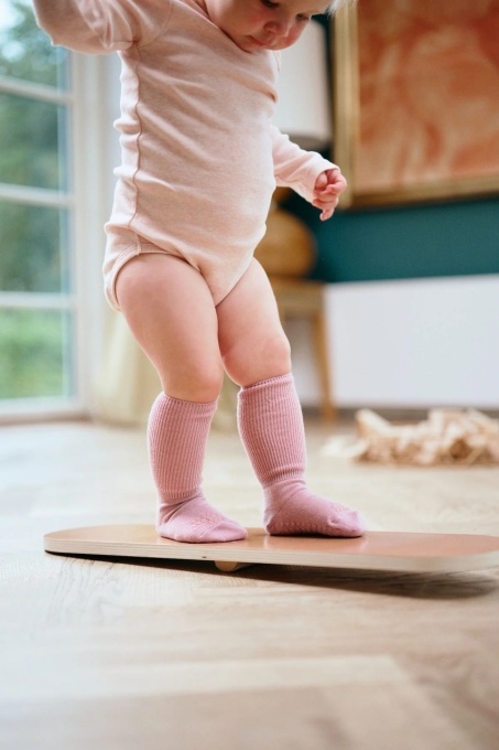 Șosete antiderapante din lână merinos GoBabyGo - Rose Blush