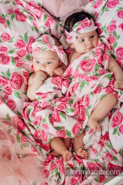 Swaddle Wrap, Lennylamb, Rose Blossom Snow White set buc)