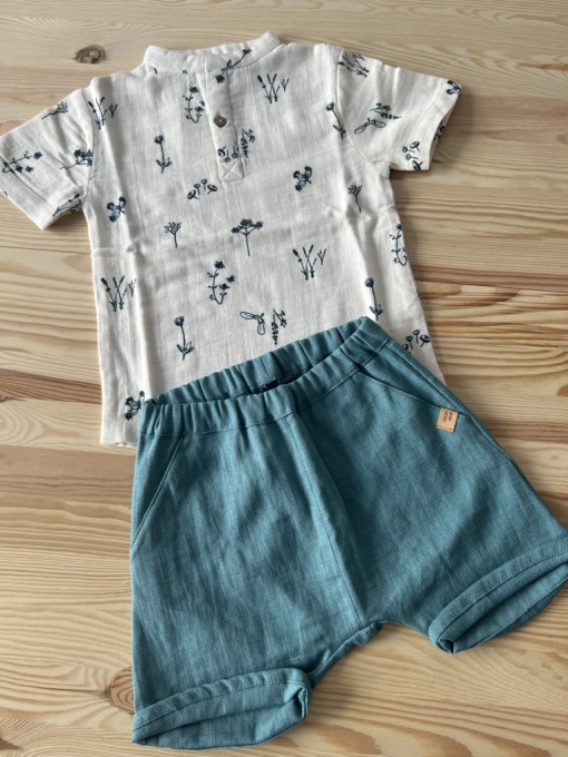 Tricou din muselină Organic By Feldman - Plants Delight, marimea 74/80 - Img 2