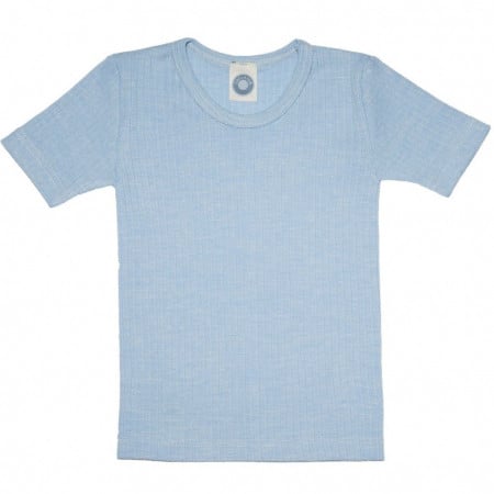 Tricou lână merinos, mătase, bumbac - Blue, Cosilana