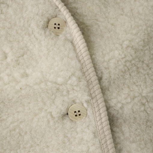 Vestă din lână merinos teddy Huttelihut - Cement