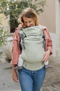 Boba X, Linen Green Willow - Marsupiu Ergonomic (in + bumbac)
