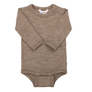 Body lână merinos și mătase Joha - Beige Melange