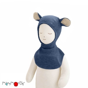 Cagulă ManyMonths Teddy lână merinos - Moondust Blue