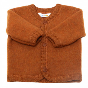 Cardigan lână merinos fleece, Joha - Basic Orange
