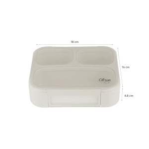 Caserola cu tacamuri bento din Tritan cu 3 compartimente – Caramel - Img 5