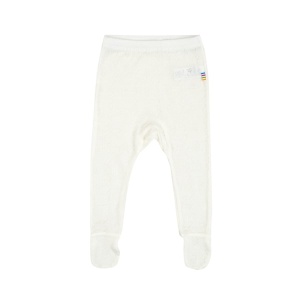 Colanți cu dantelă lână merinos și mătase Joha - Basic White