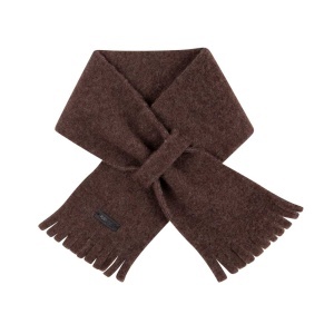 Fular din lână merinos fleece Pure Pure - Dark Brown