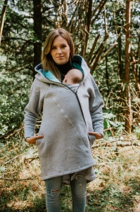 Hanorac/Hoodie asimetric Lennylamb - Grey/Peacock's Tail Fantasy