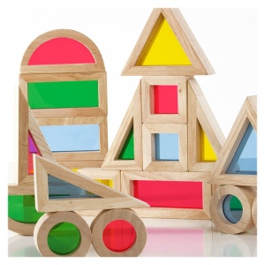 Junior Rainbow Blocks set 20 piese, Guidecraft - Img 5