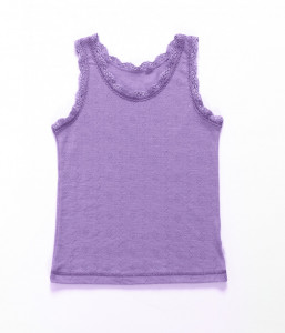 Maiou cu dantelă lână merinos si mătase Joha - Basic Purple