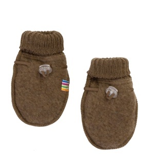 Mănuși din lână merinos fleece Joha - Brown
