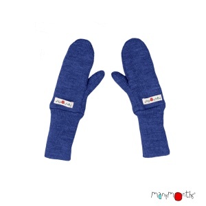 Mănuși dublate din lână merinos ManyMonths - Twilight Blue
