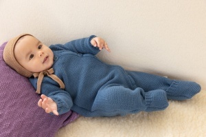 Overall din lână merinos Disana - Dove Blue