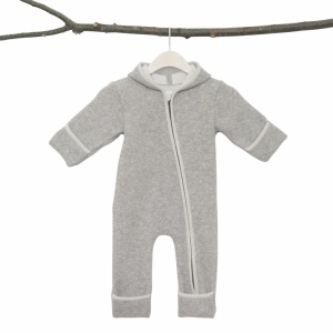 Overall lână fiartă cu mănuși și botoșei, Stapf - Grey/Natur, marimea 86