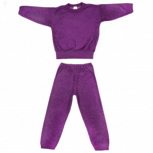 Pijama/Homewear Cosilana lână merinos terry - Plum, marimea 128