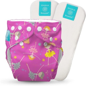 Scutec textil refolosibil Charlie Banana, Ballerina Pink - Img 2