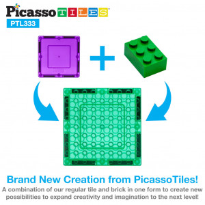 Set PicassoTiles 333 bucăți: piese magnetice, cărămizi de construcție, figurine magnetice și alte piese extra
