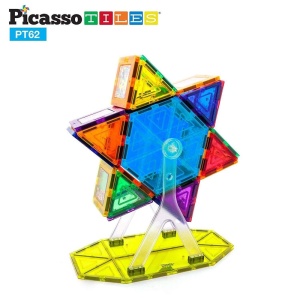 Set PicassoTiles Master Builder 300 piese de construcție (magnetice și accesorii) 3-în-1