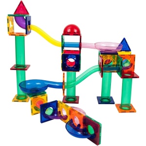 Set PicassoTiles Traseu magnetic pentru bile (marble run) - 70 de piese