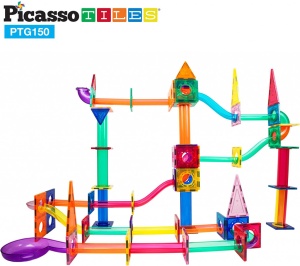 Set PicassoTiles Traseu pentru bile (marble run) - 150 de piese