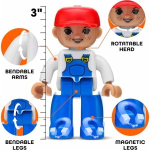 Set Playmags - 15 figurine magnetice mari Jumbo