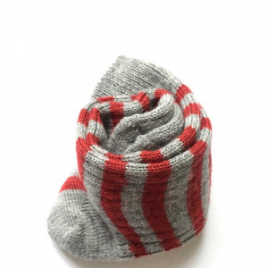 Sosete medii Hirsch Natur din lână organica - Grey/Red